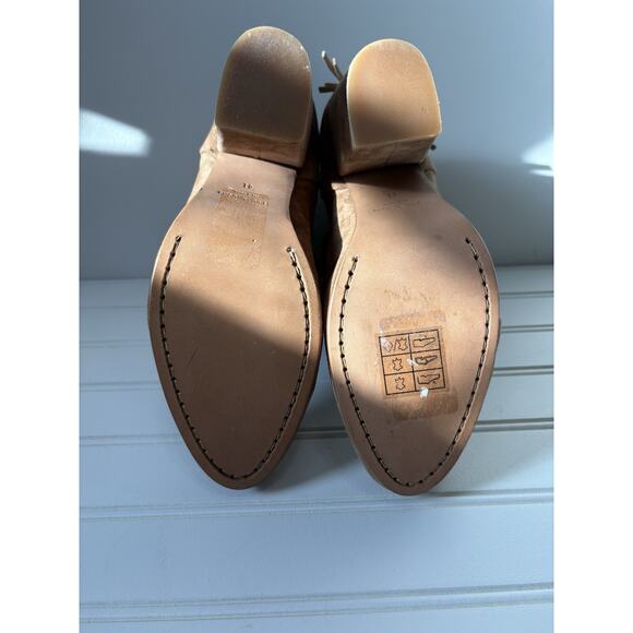 Rag & Bone Newbury Fringed Camel Suede Ankle Boots Size 10 - Picture 5 of 12